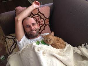 Doesn't love the cat while cuddling